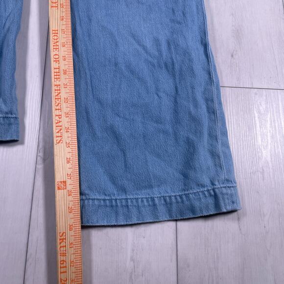 Paige Jeans Womens 29 Harper Wide Leg Light Blue Distressed Hem Relaxed Pants - Picture 15 of 16